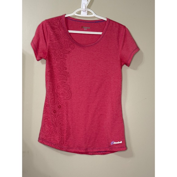 Cloudveil Tops - Cloudveil Pink Heathered Paisley Graphic Short Sleeve T-Shirt 1010556 M Boho